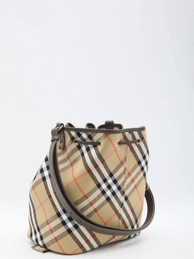 Check Cotton Bucket Bag Beige - BURBERRY - BALAAN 3