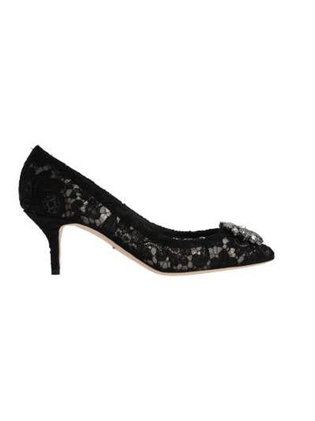 Brooch Lace Rainbow Pumps Heel Black - DOLCE&GABBANA - BALAAN 3