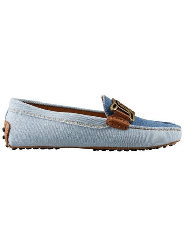 Kate Gommino Denim Leather Driving Shoes Light Blue - TOD'S - BALAAN.