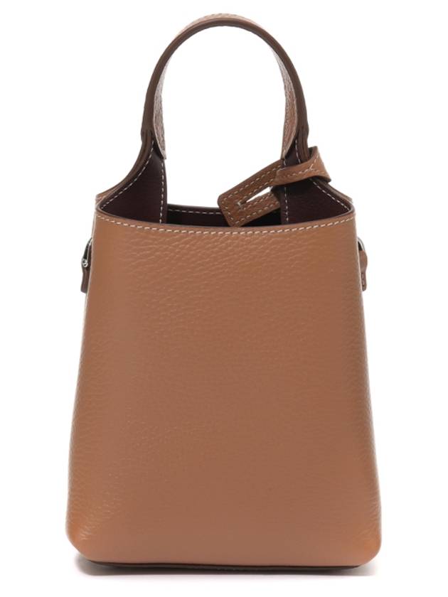 Micro Leather Mini Tote Bag Brown - TOD'S - BALAAN 3