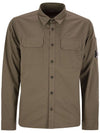 Organic Gabardine Buttoned Lens Long Slevee Shirt Brown - CP COMPANY - BALAAN 1