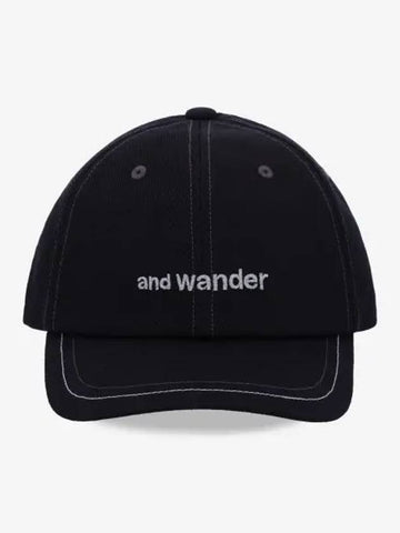 Cotton twill logo ball cap black 5744986235010 - AND WANDER - BALAAN 1