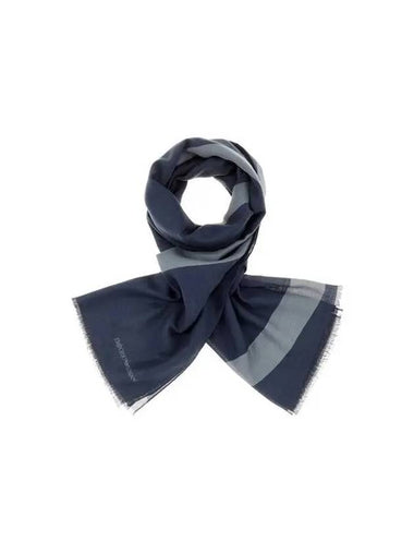 Men s Bold Line Print Stole Blue 271400 - EMPORIO ARMANI - BALAAN 1