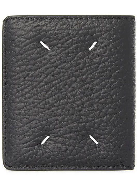 Stitch Leather Compact Half Wallet Black - MAISON MARGIELA - BALAAN 1