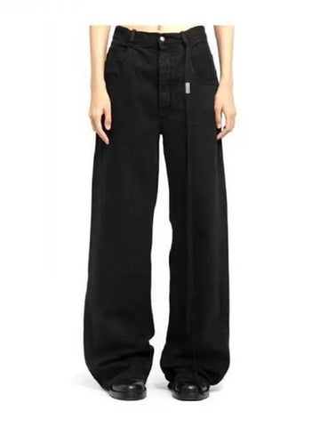 Logo Plaque Drawstring Denim Pants 270399 - ANN DEMEULEMEESTER - BALAAN 1