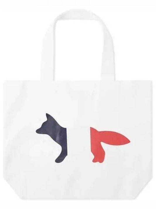 Tricolor Fox Tote Bag White - MAISON KITSUNE - BALAAN 2