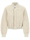 Quilted Bomber Jacket Ivory - BURBERRY - BALAAN 2