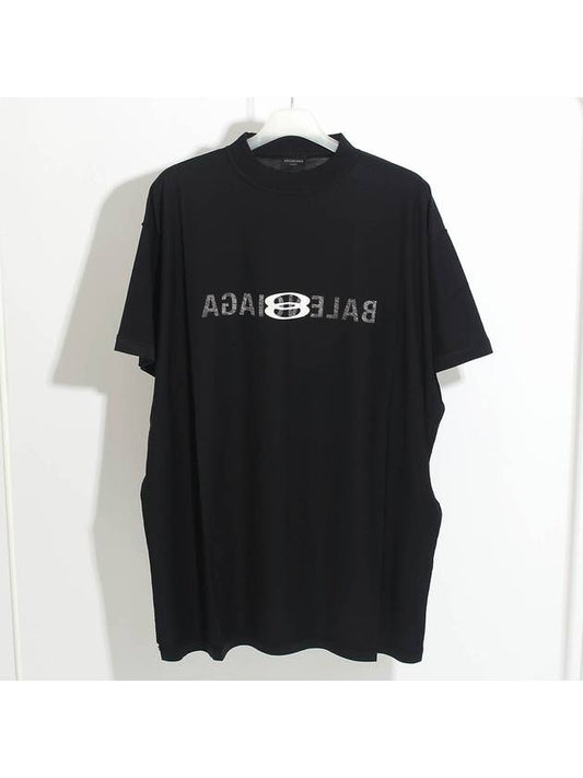 Logo Print Short Sleeve T-Shirt Black - BALENCIAGA - BALAAN 2