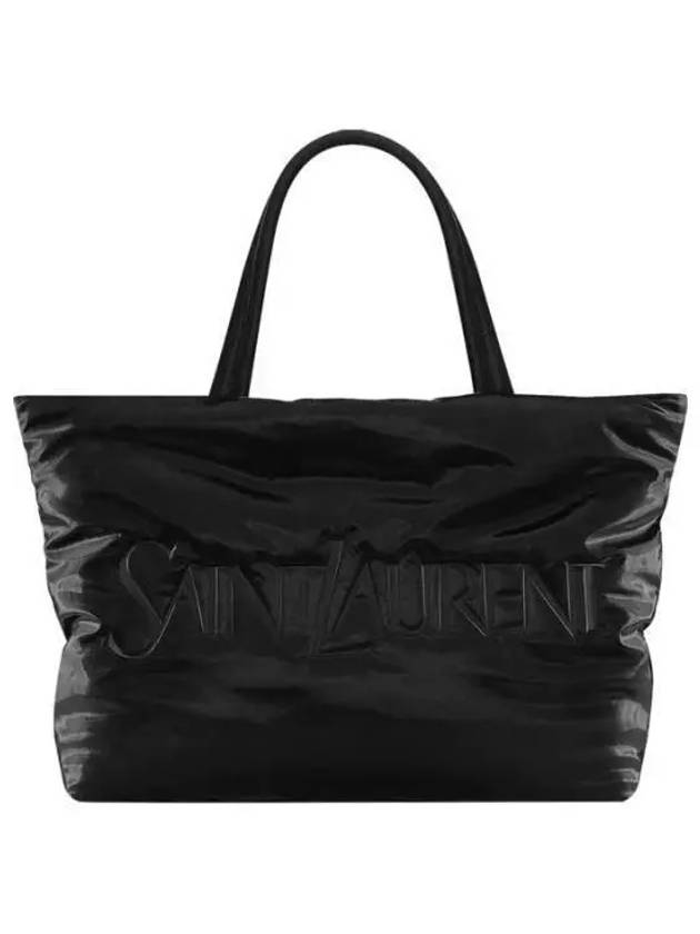 Silktech Canvas Tote Bag Black - SAINT LAURENT - BALAAN 2