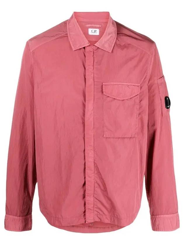 Chrome-R Pocket Over Long Sleeve Shirt Pink - CP COMPANY - BALAAN 3