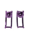 V Logo Drop Metal Earrings Purple - VALENTINO - BALAAN 4