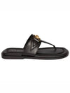 La Medusa Leather Flip Flops Black - VERSACE - BALAAN 3