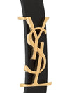 Monogram Opyum Leather Bracelet Black Gold - SAINT LAURENT - BALAAN 5