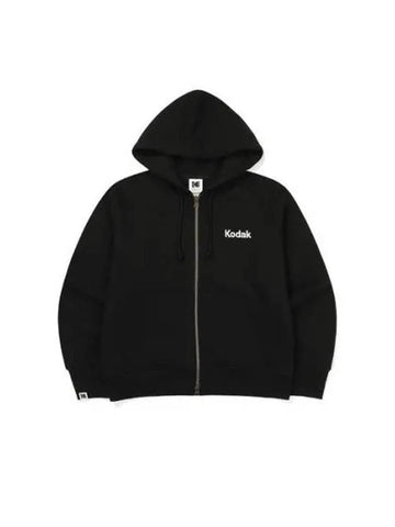 KODAK Apparel Logo Brushed Hood Zip up Women BLACK - KODO - BALAAN 1