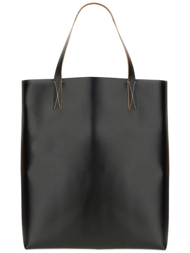 Logo Shopper Tote Bag Black White - MARNI - BALAAN 4