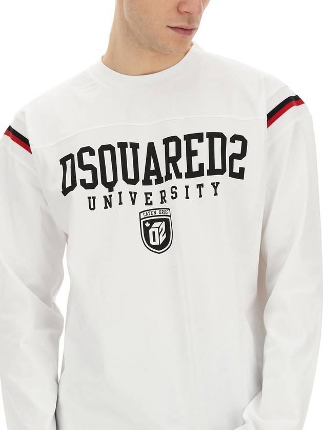 Varsity Fit Long Sleeve T-Shirt White - DSQUARED2 - BALAAN 5