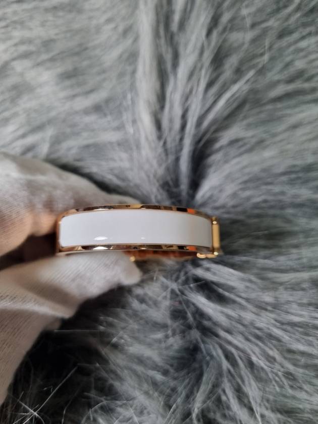 Clic H Bracelet Rose Gold Blanc - HERMES - BALAAN 5