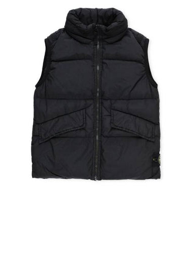 Kids Crinkle Reps Recycled Nylon Down Vest Black - STONE ISLAND - BALAAN 1