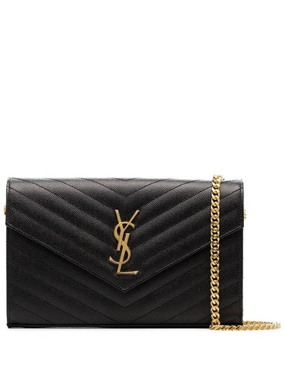 Monogram Matelasse Chain Shoulder Bag Black - SAINT LAURENT - BALAAN 2