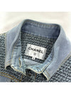 36 Chanel Women s Coco Button Tweed Jenny Denim Crop Jacket - CHANEL - BALAAN 7