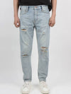 IKALOOK Spring Fall Light Blue Regular Fit Damaged Jeans AJN172 - IKALOOOK - BALAAN 2