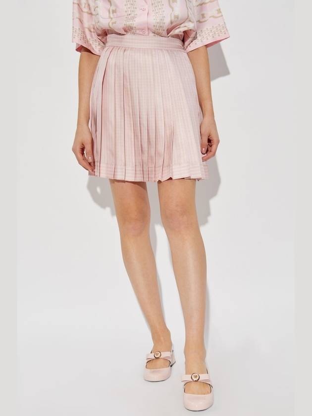 Versace Pleated Silk Skirt, Women's, Pink - VERSACE - BALAAN 3