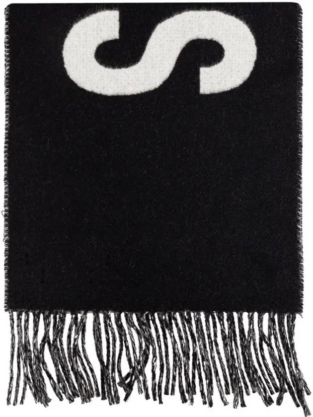 Lecharpe Fringe Logo Virgin Wool Muffler Black - JACQUEMUS - BALAAN 3