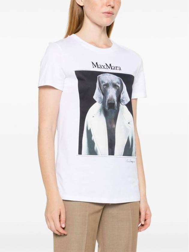 Cypria Print Cotton Short Sleeve T-Shirt White - MAX MARA - BALAAN 3