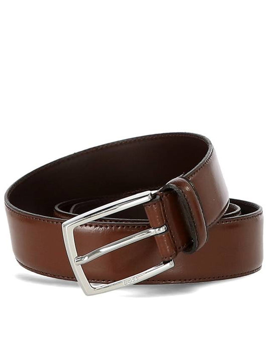 Stitching Detail Leather Belt Brown - HUGO BOSS - BALAAN 2