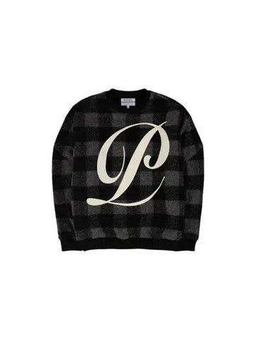 UniseCheck Mohair Wool Sweatshirt Black - PEOPLE OF THE WORLD - BALAAN 1