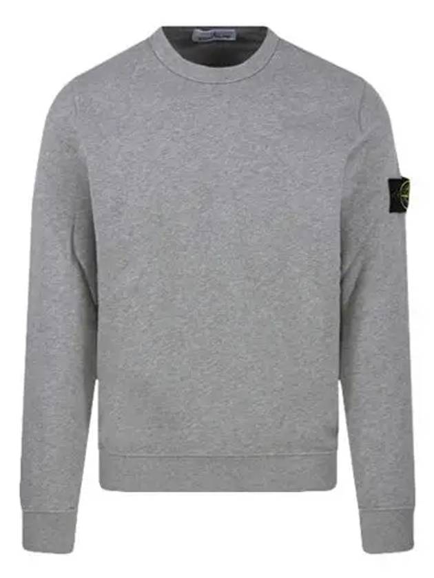 Brushed Cotton Fleece Garment Dyed Crewneck Sweatshirt Melange Grey - STONE ISLAND - BALAAN 2