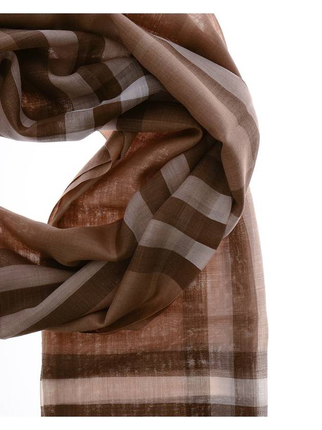 Logo Check Scarf Mid Camel - BURBERRY - BALAAN 3