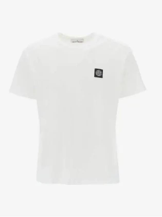 Logo Patch Short Sleeves T-Shirt White - STONE ISLAND - BALAAN 3