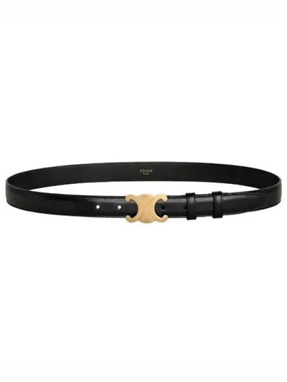 Triomphe Taurillon Medium Leather Belt Black - CELINE - BALAAN 2