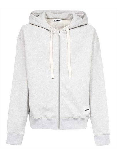 Logo Patch Cotton Zip-up Hoodie Light Grey - JIL SANDER - BALAAN 2