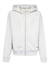 Logo Patch Cotton Zip-up Hoodie Light Grey - JIL SANDER - BALAAN 1