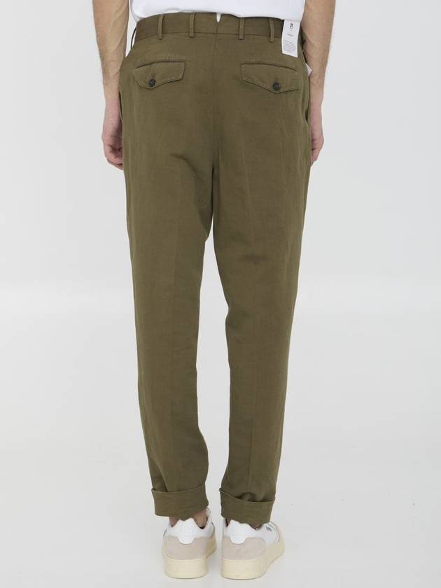 Cotton And Linen Trousers - PT TORINO - BALAAN 4