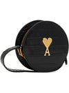 Round Paris Heart Logo Cross Bag Black - AMI - BALAAN 2