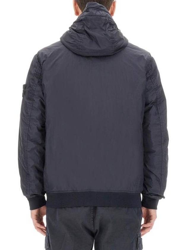 Men's Garment Dyed Crinkle Reps Recycled Nylon Primaloft TC Hooded Jacket Navy - STONE ISLAND - BALAAN 4