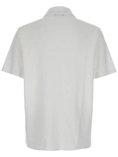 White Polo Shirt With Collar And Coin Print On The Front In Cotton Man - BALMAIN - BALAAN 2