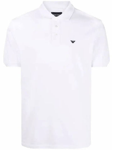 Mini Logo Short Sleeve Polo Shirt White - EMPORIO ARMANI - BALAAN 1