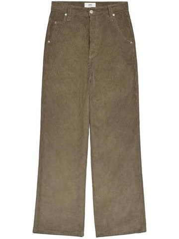 Corduroy Straight Pants Brown - AMI - BALAAN 1