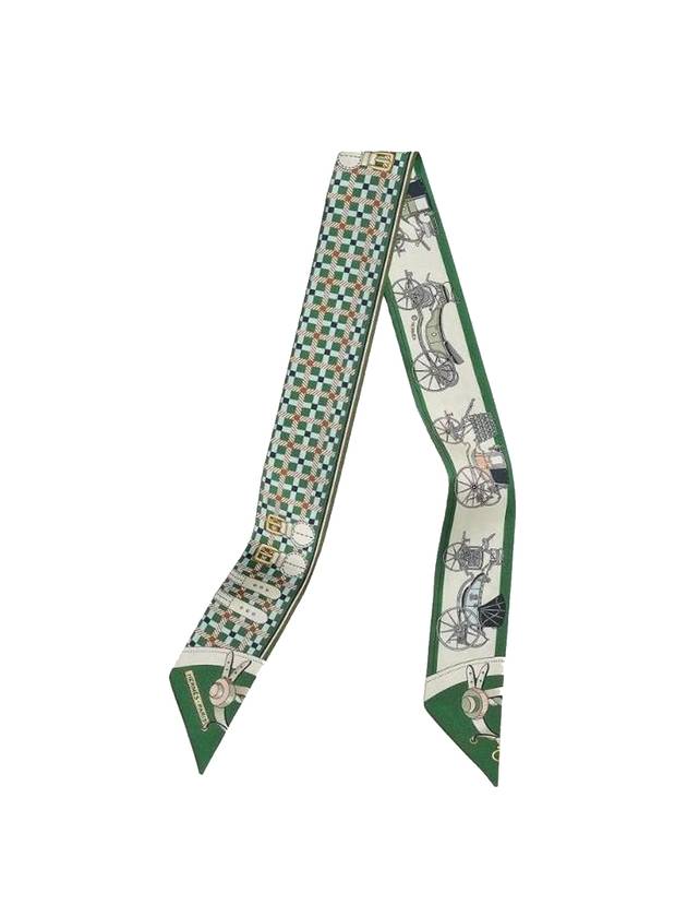 Les Voitures Nouvelles Twilly Scarf Green - HERMES - BALAAN 1