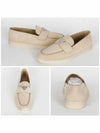 Triangle Logo Suede Loafers Beige - PRADA - BALAAN 3