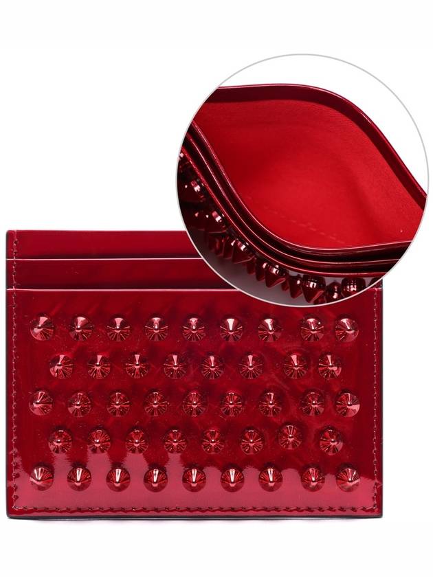 Chios Spike Card Wallet Red - CHRISTIAN LOUBOUTIN - BALAAN 2