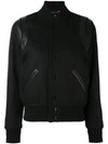 Women's Wool Varsity Bomber Jacket Black - SAINT LAURENT - BALAAN 2