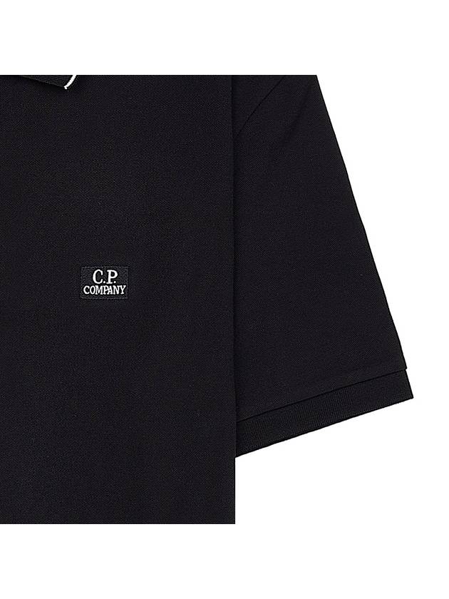 Stretch Piquet Regular Striped Collar Polo Shirt Black - CP COMPANY - BALAAN 8