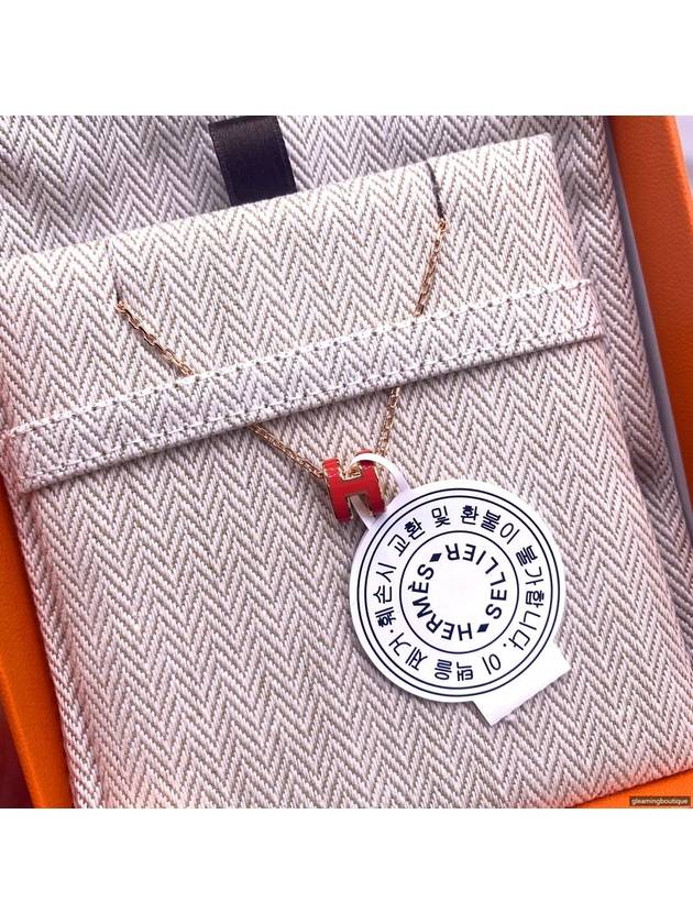 Mini Pop H Pendant Necklace Rose Gold - HERMES - BALAAN 2