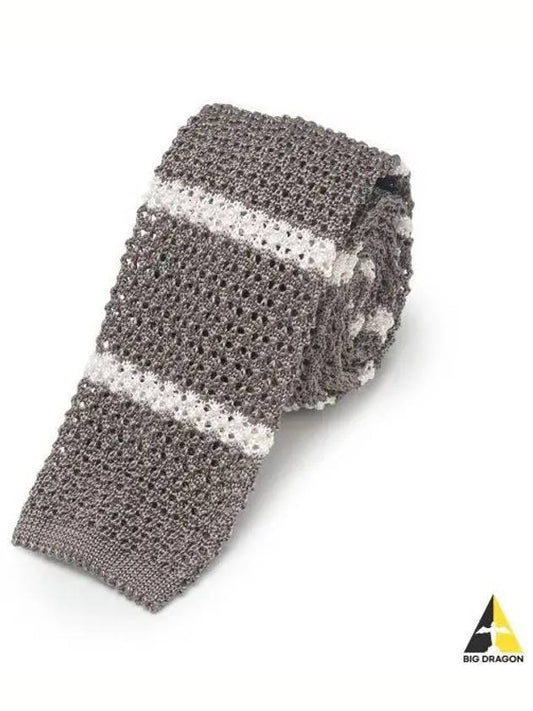 Striped Knit Silk Tie Gray - POLO RALPH LAUREN - BALAAN 1