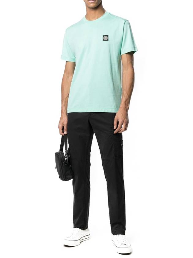 Logo Patch Short Sleeve T-Shirt Light Blue - STONE ISLAND - BALAAN 6